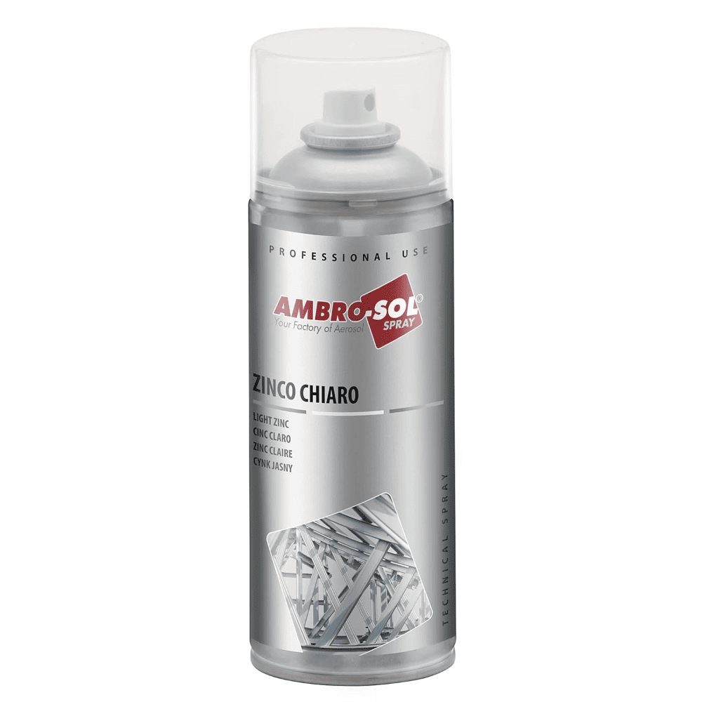 Spray zinc claro Ambro-Sol para galvanizado y protecci&oacute;n anticorrosiva.