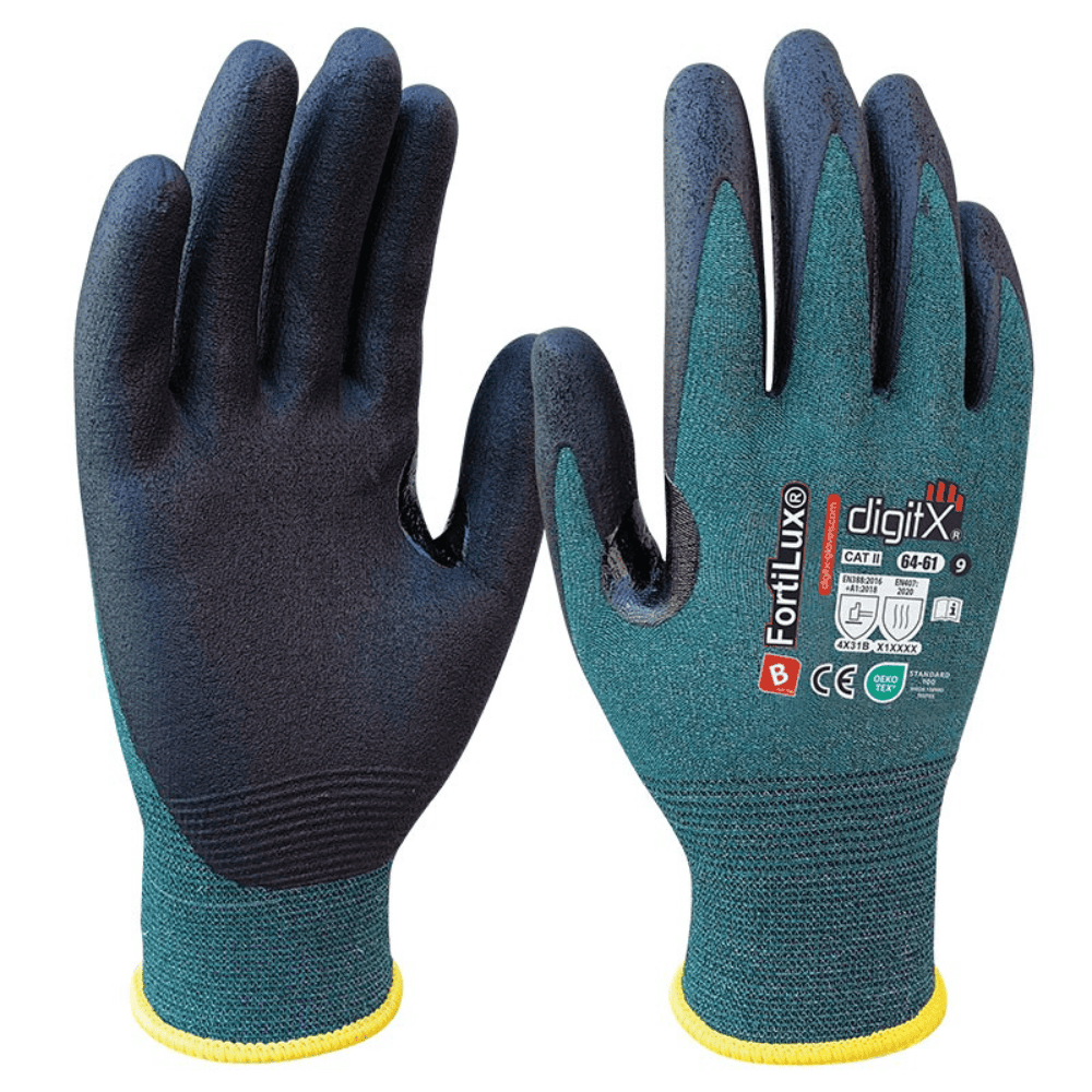 Guantes anticorte Fortilux DigitX con recubrimiento en palma para protecci&oacute;n mec&aacute;nica