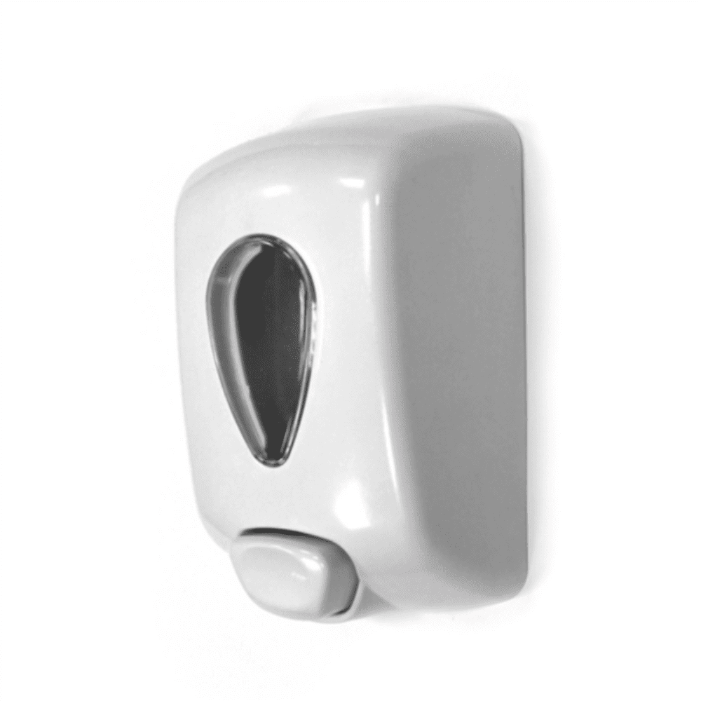 Dispensador de jab&oacute;n mural EcoLuxe de color blanco