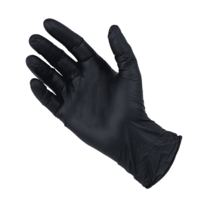 Guante nitrilo negro sin polvo de alta protecci&oacute;n &middot; 100 uds