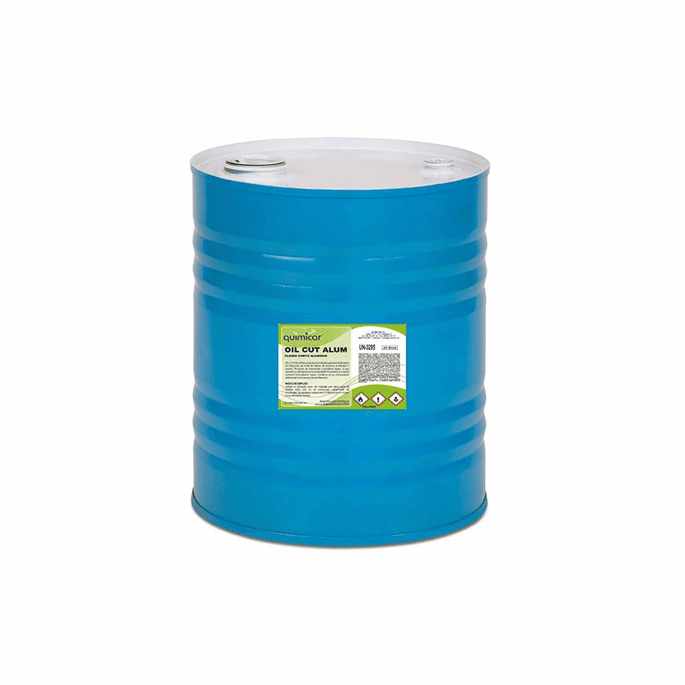 Bidón metálico azul con aceite de corte para aluminio Oil Cut Alum