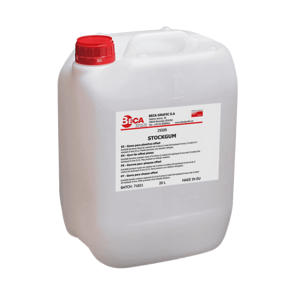 Garrafa de Stockgum BECA para protecci&oacute;n de planchas offset