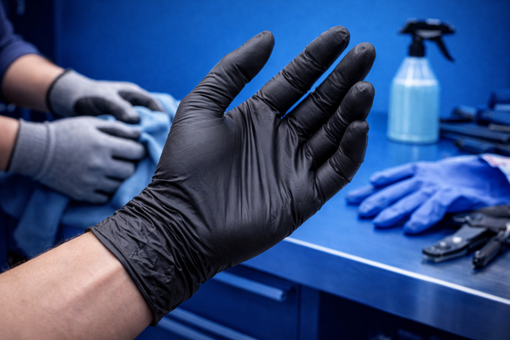 Guantes de protecci&oacute;n en entorno de trabajo